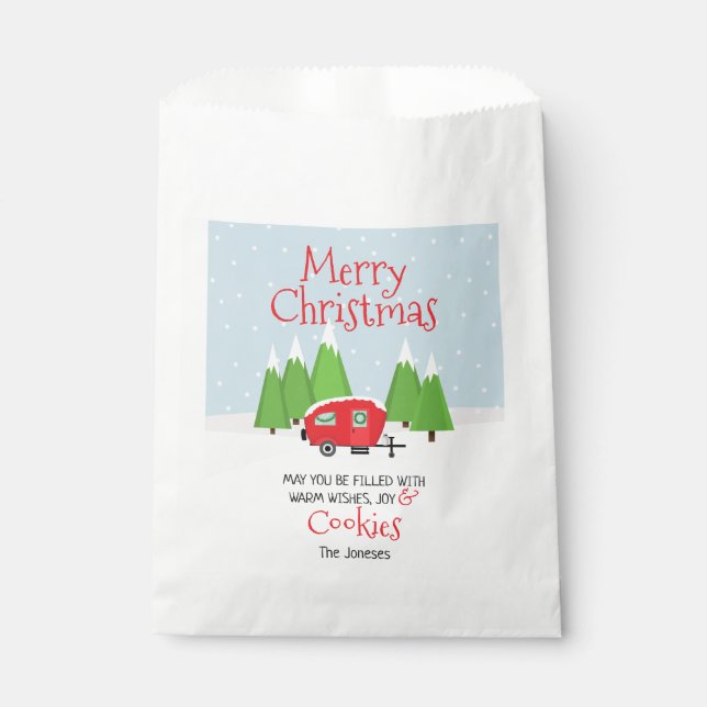 Retro Camper Weihnachten Geschenktütchen (Vorderseite)
