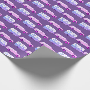 Retro-Camper-Wohnmobil-Anhänger Pink Lila Geschenkpapier