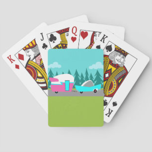 Retro-Camper / Wohnwagen und Auto-Spielkarten Spielkarten