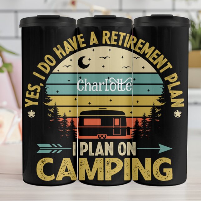 Retro Camper's Night Under Starry Sky Thermosbecher (Von Creator hochgeladen)