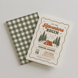 Retro-Camping-Baby-Shower-Einladung Einladung
