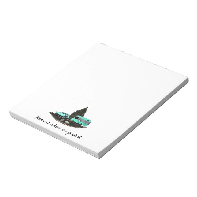 Retro Camping Car Trailer Notepad Notizblock (Rotiert)