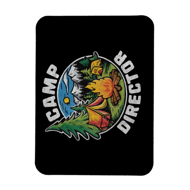 Retro-Camping-Direktor Camping-Sommercamp Lustiger Magnet (Vertikal)