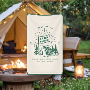 Retro-Camping-Junggesellinnen-Abschied Mädchen Cam Banner