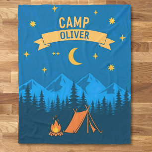 Retro-Camping-Nacht-Abenteuer Fleecedecke