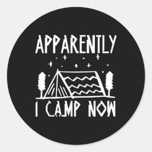 Retro-Camping-Outdoor-Herzschlag-Natur-Camper-Hiki Runder Aufkleber