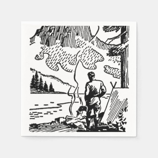 Retro Camping Paper Napkin Serviette (Vorderseite)