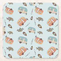 Retro-Camping-Papieruntersetzer