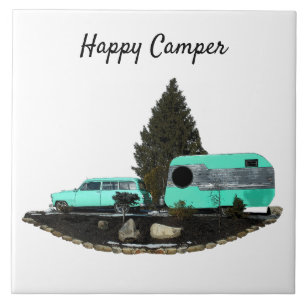 Retro Camping Trailer Nomad Keramik Tile Fliese
