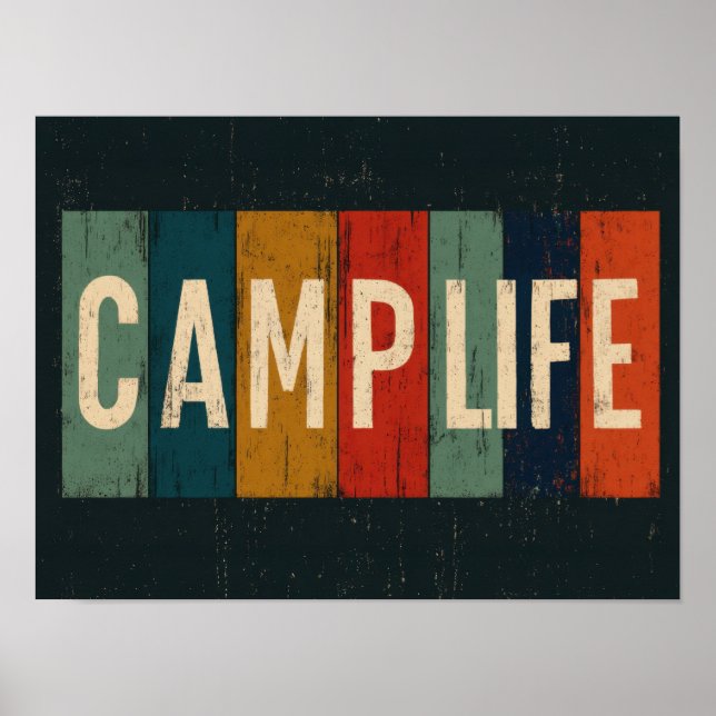 Retro-Camping-Typografie Poster (Vorne)