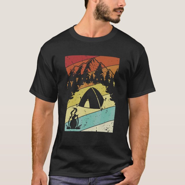 Retro Campingplatz Zelte Glamping Camping 2 T-Shirt (Vorderseite)