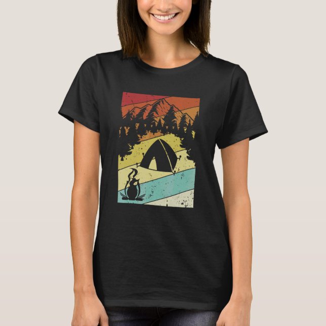 Retro Campingplatz Zelte Glamping Camping 2 T-Shirt (Vorderseite)
