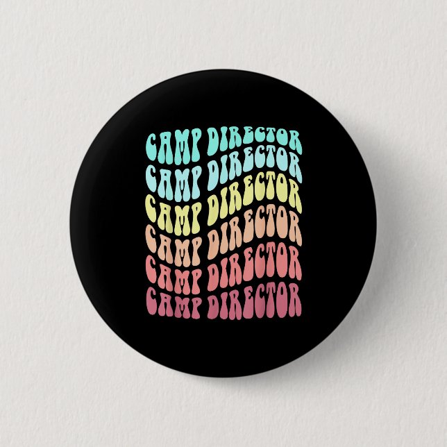 Retro-Campingplatzleiter Familien-Campingplatz Som Button (Vorderseite)
