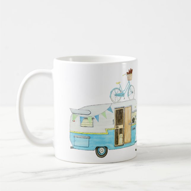 Retro Campings-Anhänger-Tasse Kaffeetasse (Links)