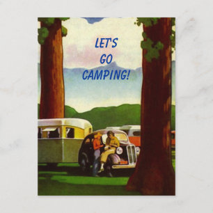 Retro CAMPINGS-KUNDGEBUNG Vintage Camper-Einladung Einladung