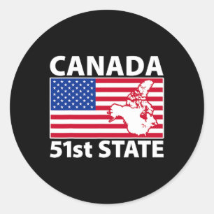 Retro Canada 51. Staat American Flag Trump 2025 Runder Aufkleber
