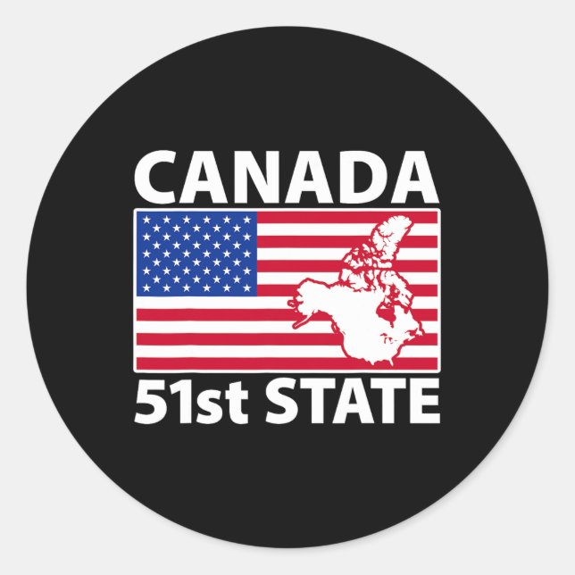 Retro Canada 51. Staat American Flag Trump 2025 Runder Aufkleber (Vorderseite)