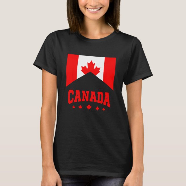 Retro Canada Flag Canadian Flag Canadian Roots Map T-Shirt (Vorderseite)
