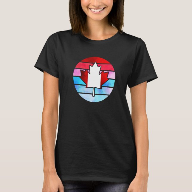 Retro Canada Maple Leaf Happy Canada Day T-Shirt (Vorderseite)