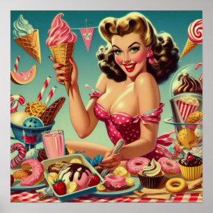 Retro Candy Button Up Poster