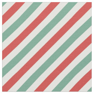 Retro Candy Cane Weihnachtsstreifen Rot Grün Stoff