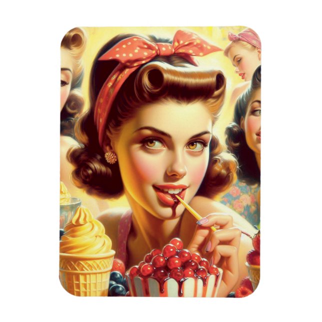 Retro Candy Girls Magnet (Vertikal)