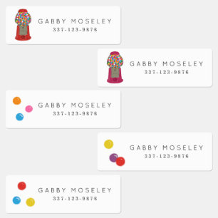 Retro Candy Gumball Maschine Personalisierte Kinde Etiketten