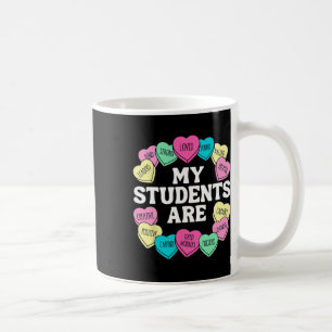 Retro Candy Heart Lehrer Valentinstag Positive Bes Kaffeetasse