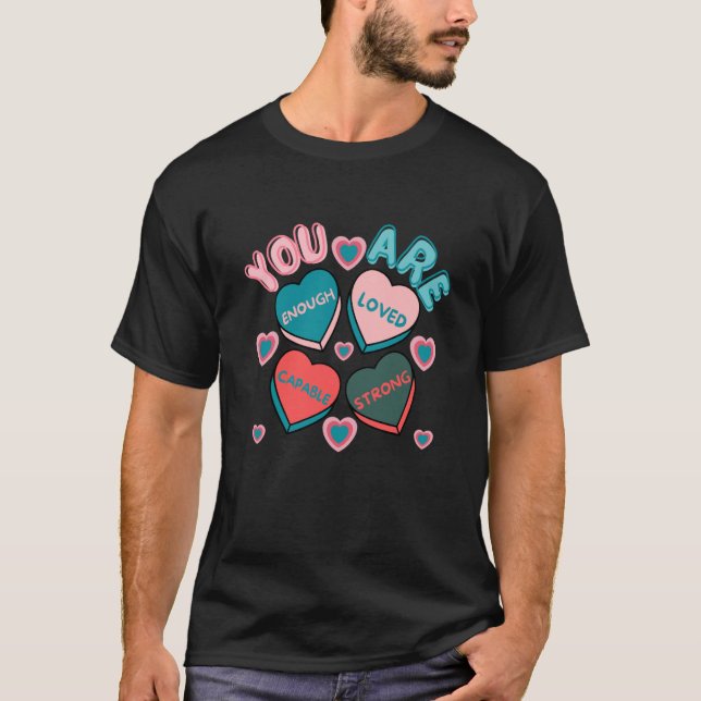 Retro Candy Heart Teacher Valentine's Day You Are  T-Shirt (Vorderseite)