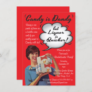 Retro Candy ist Dandy Junggeselinnen-Abschied Einl Einladung