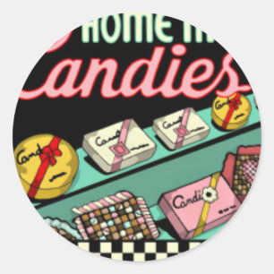 Retro Candy Runder Aufkleber