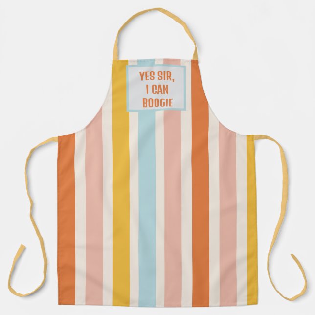 Retro Candy Streifen, ja, Sir I Can Boogie Schürze (Vorderseite)
