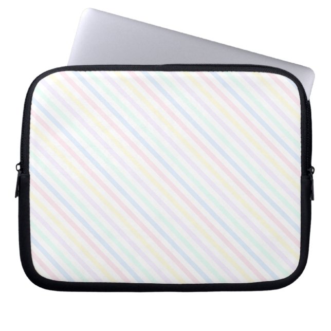 Retro Candy Stripes Diagonal Pinstripes 30 cm Laptopschutzhülle (Vorderseite)