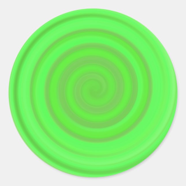 Retro Candy Swirl in Lime Green Runder Aufkleber (Vorderseite)