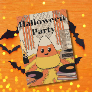 Retro-Candycorn-Halloween-Party-Groovy-Einladung Einladung