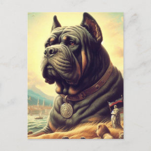 Retro Cane Corso Painting Postkarte