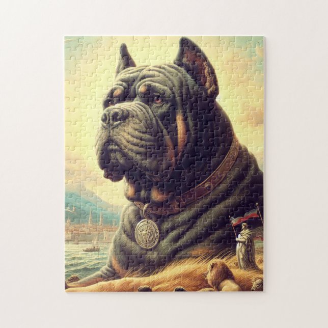 Retro Cane Corso Painting Puzzle (Vertikal)