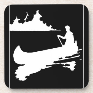 Retro Canoe-Silhouette Getränkeuntersetzer