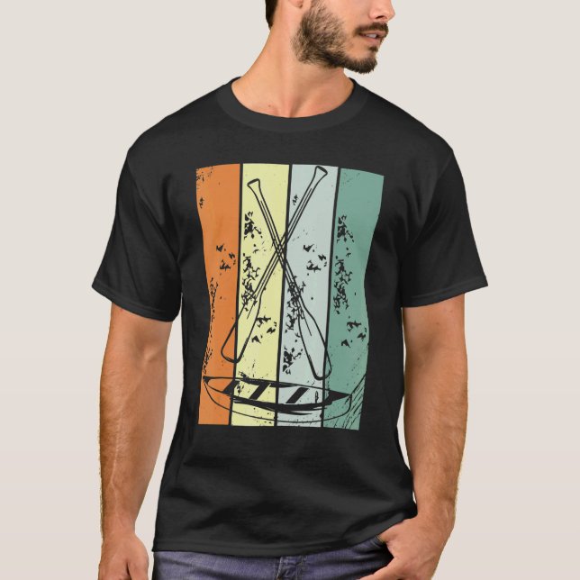Retro Canoeing Paddle Paddling Canoeist Kayak Kaya T-Shirt (Vorderseite)