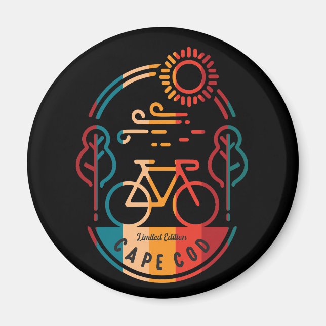 Retro Cape Cod Bike Trail Magnet (Vorne)