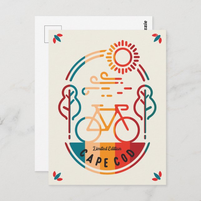 Retro Cape Cod Bike Trail Postkarte (Vorne/Hinten)