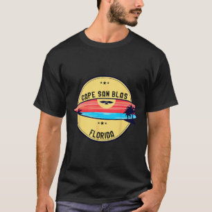 Retro Cape San Blas Florida Beach Surfen Für Männe T-Shirt