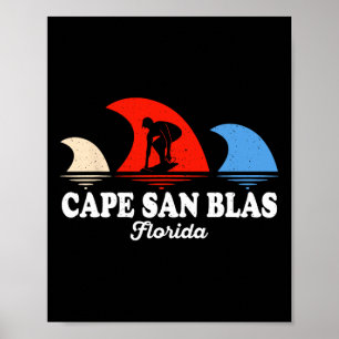 Retro Cape San Blas Florida Surfboardfahren Poster