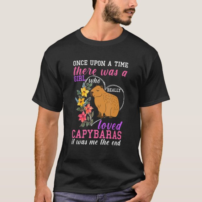 Retro Capybara Ein Mädchen, das Capybaras wirklich T-Shirt (Vorderseite)