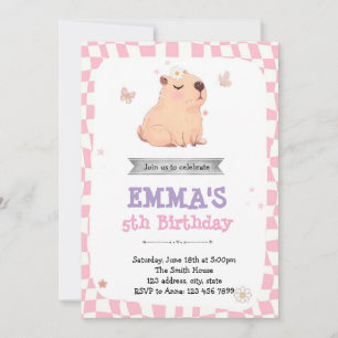 Retro Capybara Einladung zum Geburtstag