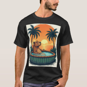 Retro Capybara Whirlpool im Stil eines Vintage-Rei T-Shirt