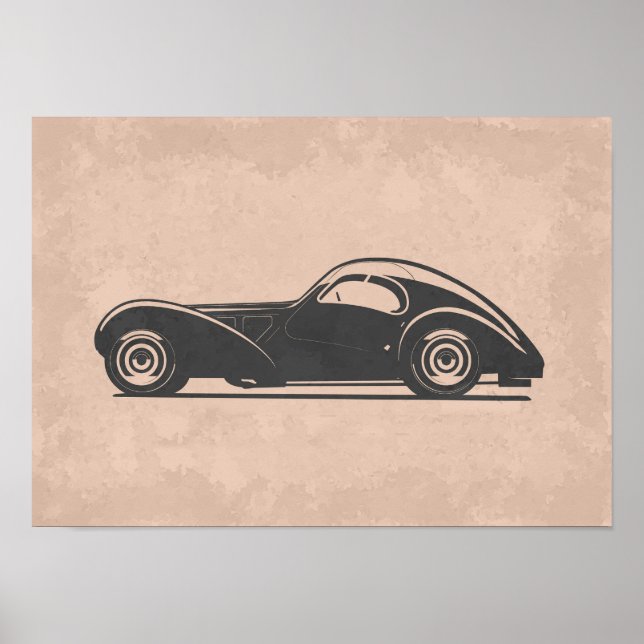 Retro Car Artwork Poster (Vorne)