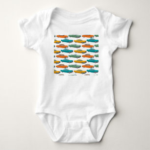 Retro Car Fifties Stilmuster Baby Strampler