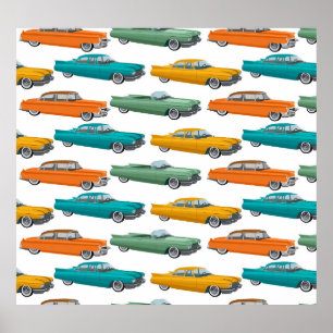 Retro Car Fifties Stilmuster Poster