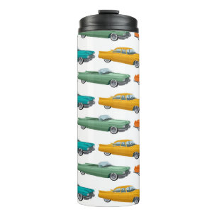 Retro Car Fifties Stilmuster Thermosbecher